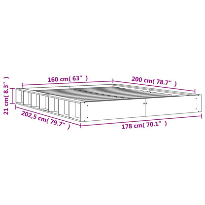 Giroletto Marrone Cera 160x200 cm in Legno Massello di Pino - homemem39