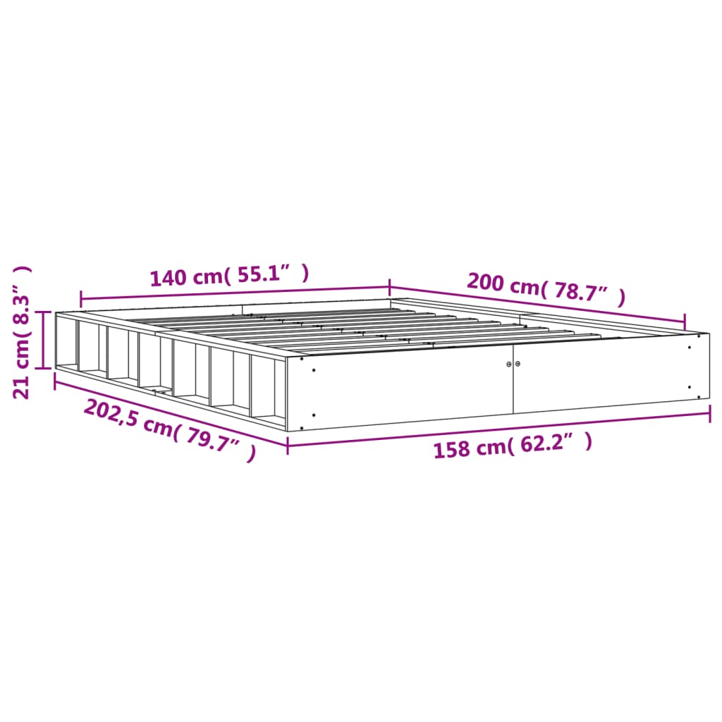 Giroletto Marrone Cera 140x200 cm in Legno Massello di Pino - homemem39