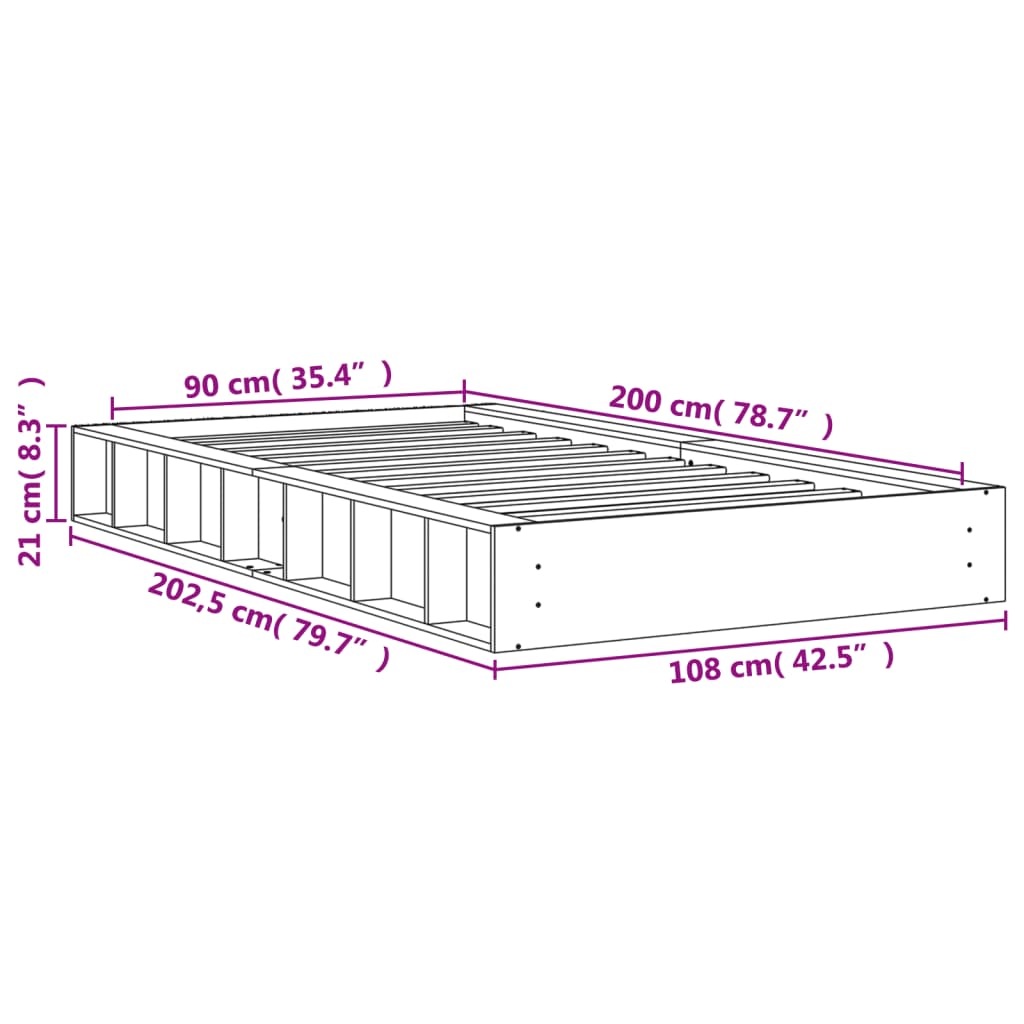 Giroletto Marrone Cera 90x200 cm in Legno Massello di Pino - homemem39