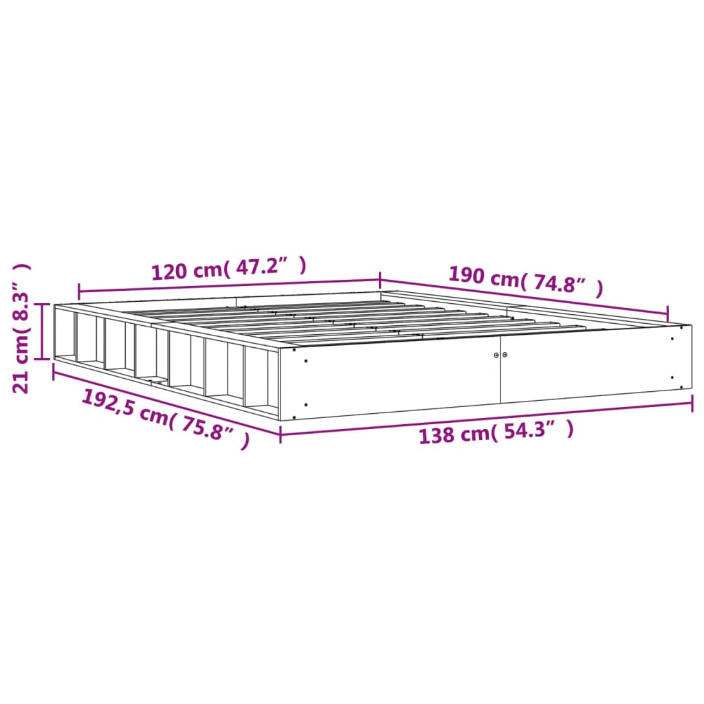 Giroletto Marrone Cera 120x190 cm in Legno Massello di Pino - homemem39