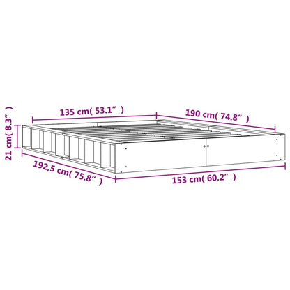 Giroletto Marrone Cera 135x190 cm in Legno Massello di Pino - homemem39