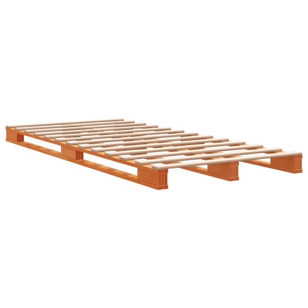 Letto Pallet Marrone Cera 90x200 cm in Legno Massello di Pino - homemem39