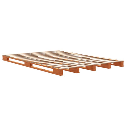 Letto Pallet Marrone Cera 140x200 cm in Legno Massello di Pino - homemem39