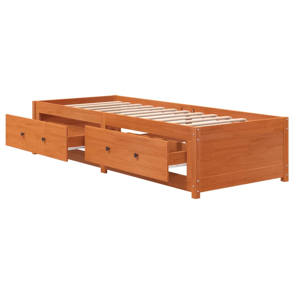 Dormeuse Marrone Cera 90x200 cm in Legno Massello di Pino - homemem39