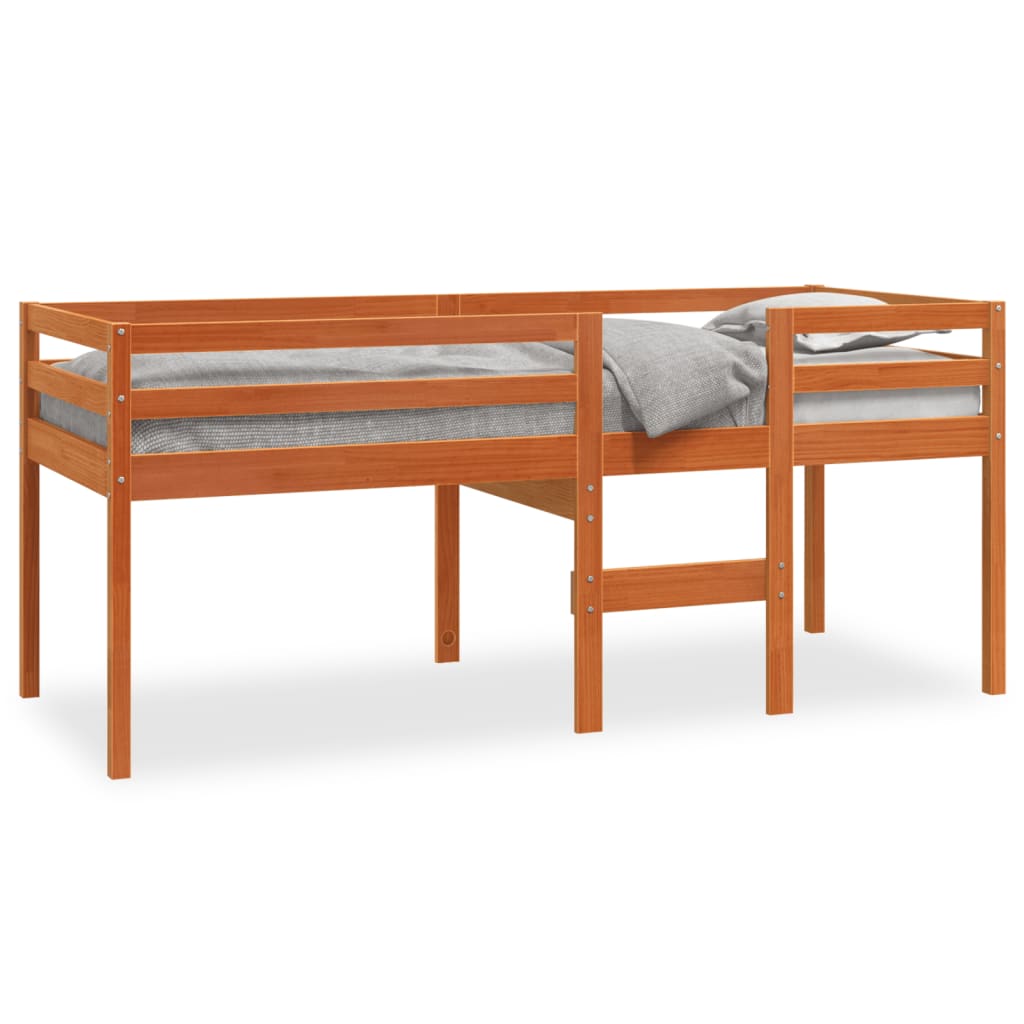 Letto a Soppalco Marrone Cera 80x200 cm Legno Massello di Pino - homemem39