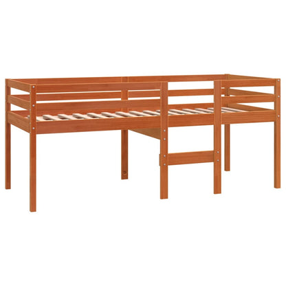 Letto a Soppalco Marrone Cera 90x190 cm Legno Massello di Pino - homemem39