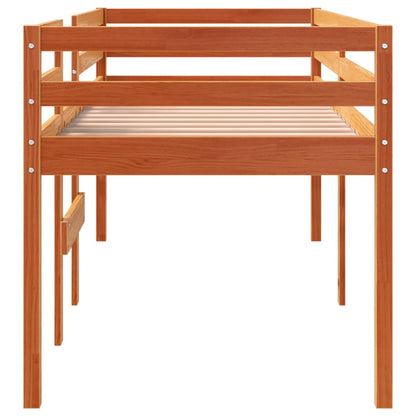 Letto a Soppalco Marrone Cera 90x190 cm Legno Massello di Pino - homemem39