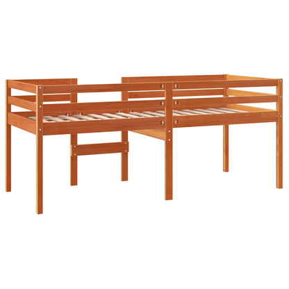 Letto a Soppalco Marrone Cera 75x190 cm Legno Massello di Pino - homemem39