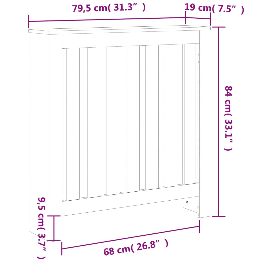 Copertura Termosifone Marrone Cera in Legno Massello Pino - homemem39