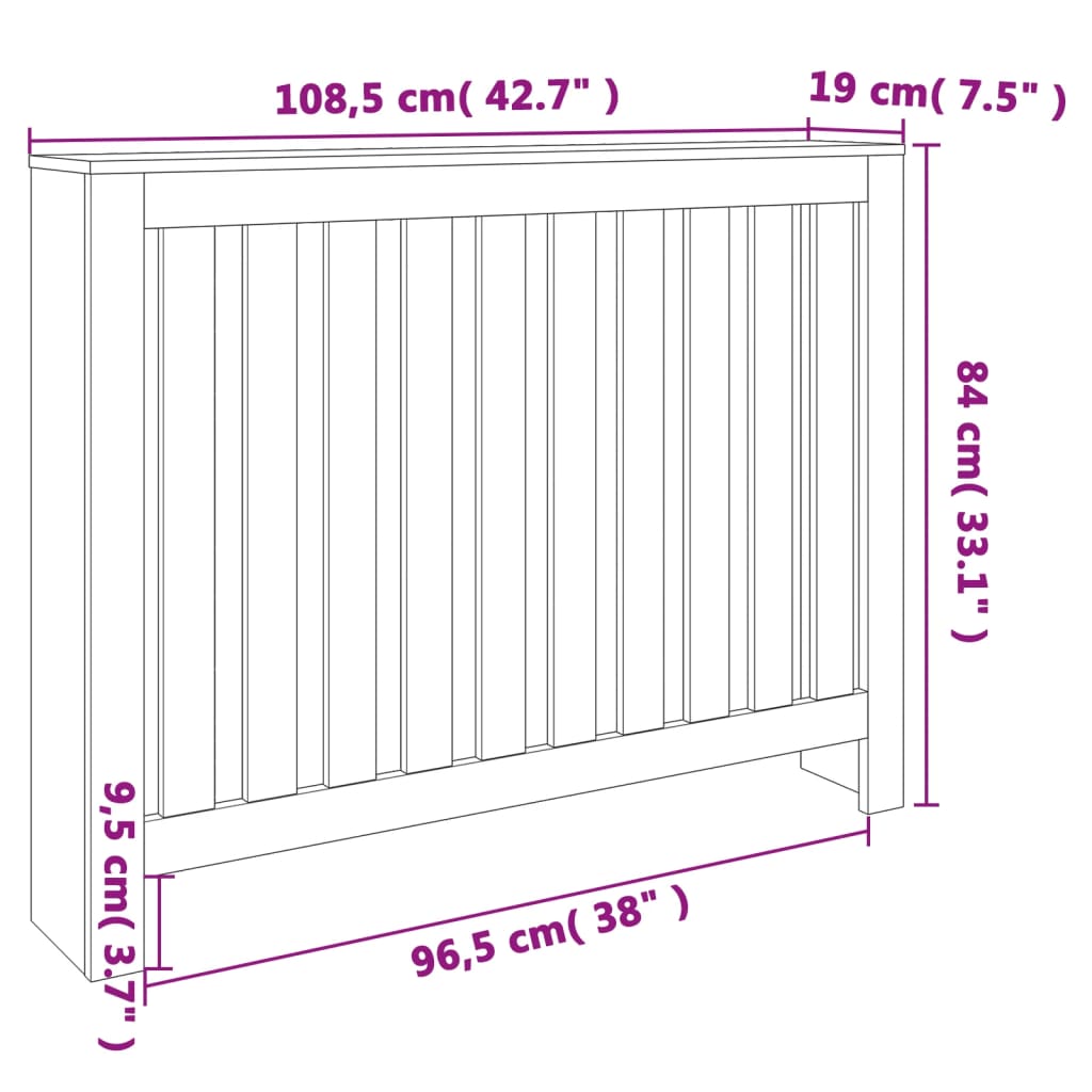 Copertura Termosifone Marrone Cera in Legno Massello Pino - homemem39