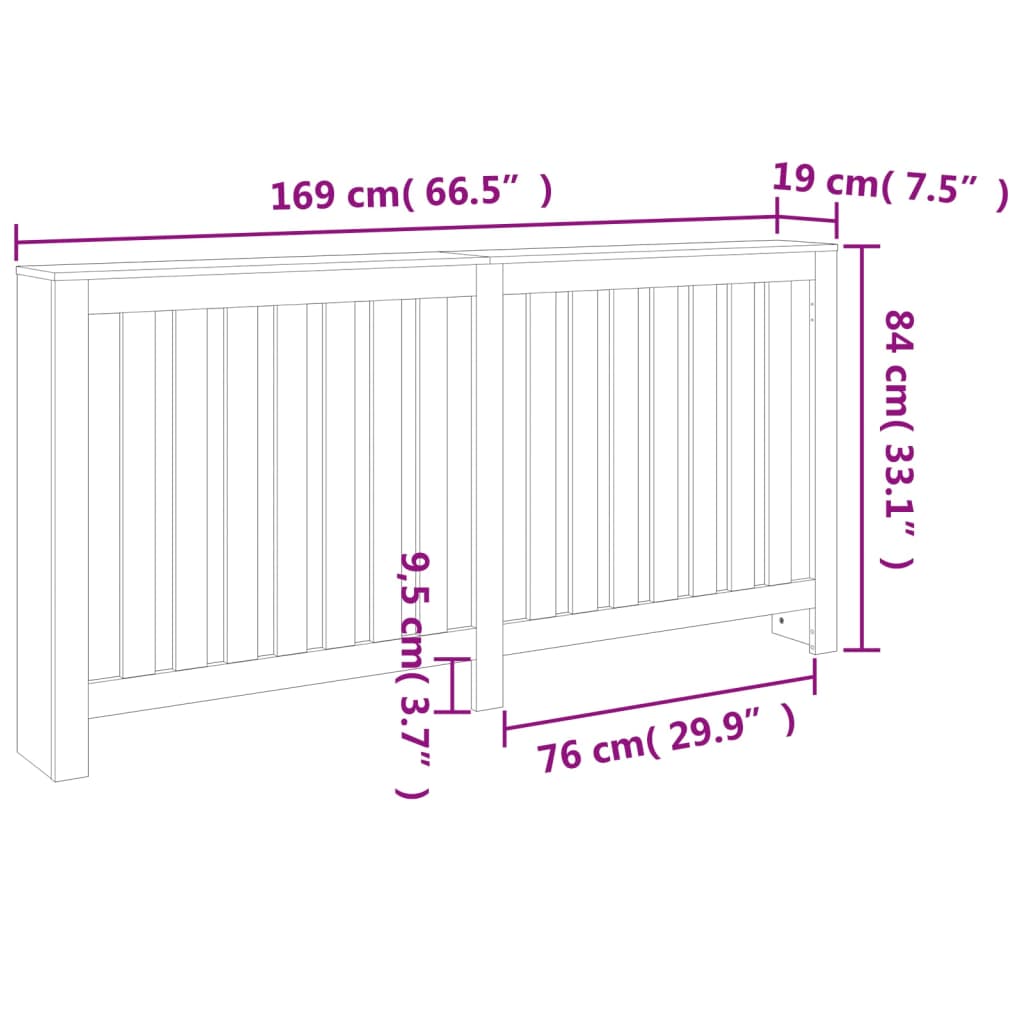 Copertura Termosifone Marrone Cera in Legno Massello Pino - homemem39