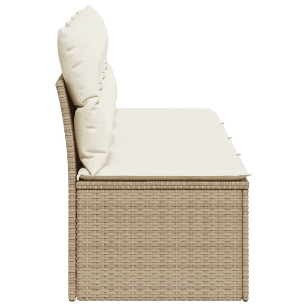 Divano da Giardino con Cuscini a 4 Posti Beige in Polyrattan - homemem39