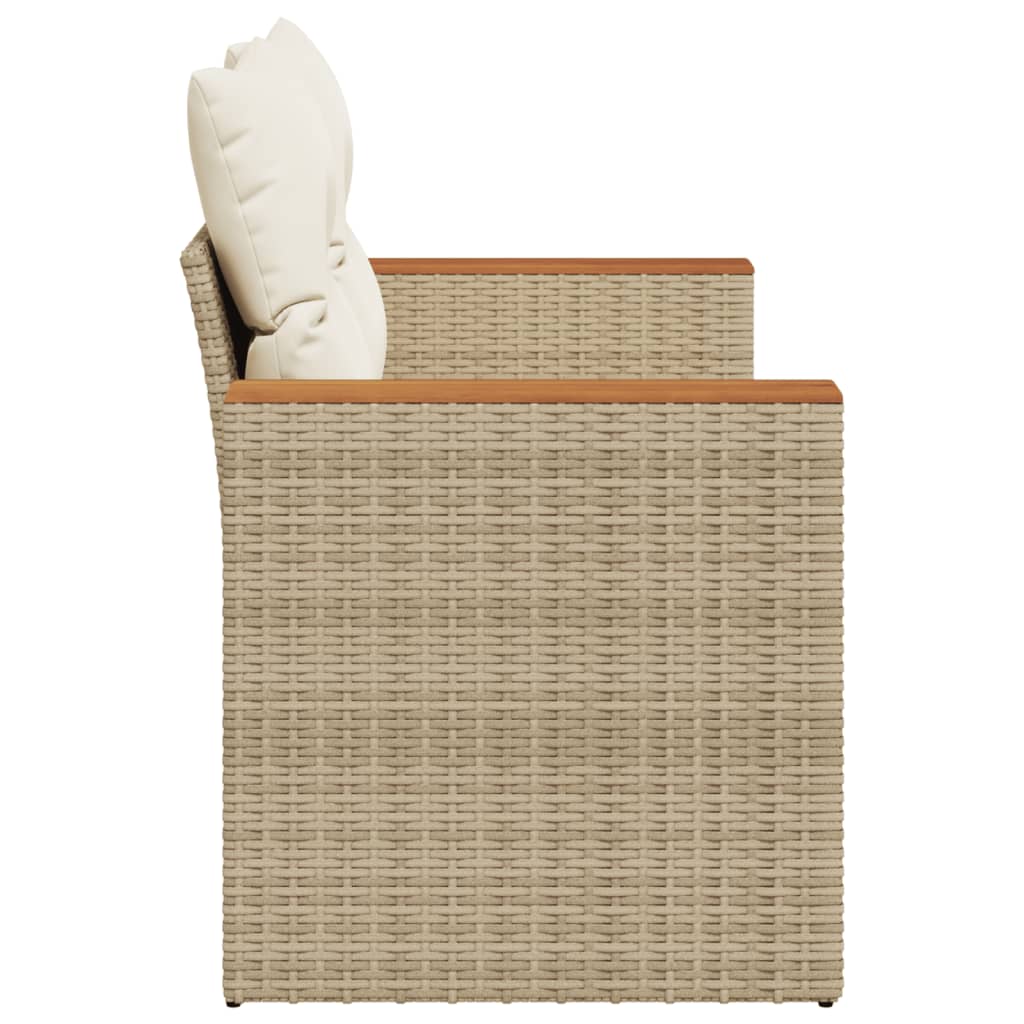 Divano da Giardino con Cuscini a 2 Posti Beige in Polyrattan - homemem39