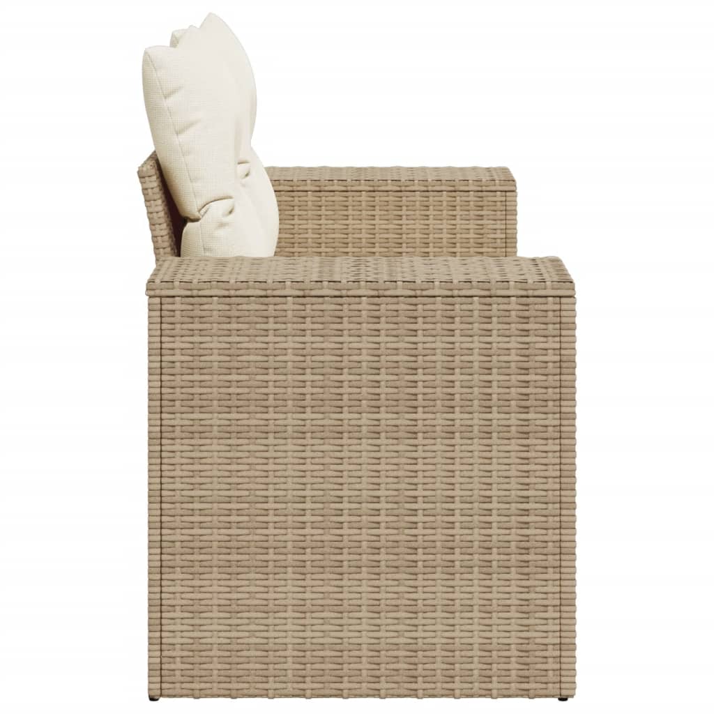 Divano da Giardino con Cuscini a 2 Posti Beige in Polyrattan - homemem39