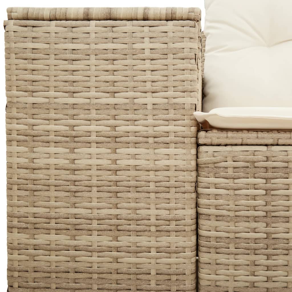 Divano da Giardino con Cuscini a 2 Posti Beige in Polyrattan - homemem39