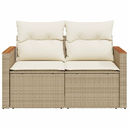 Divano da Giardino con Cuscini a 2 Posti Beige in Polyrattan - homemem39