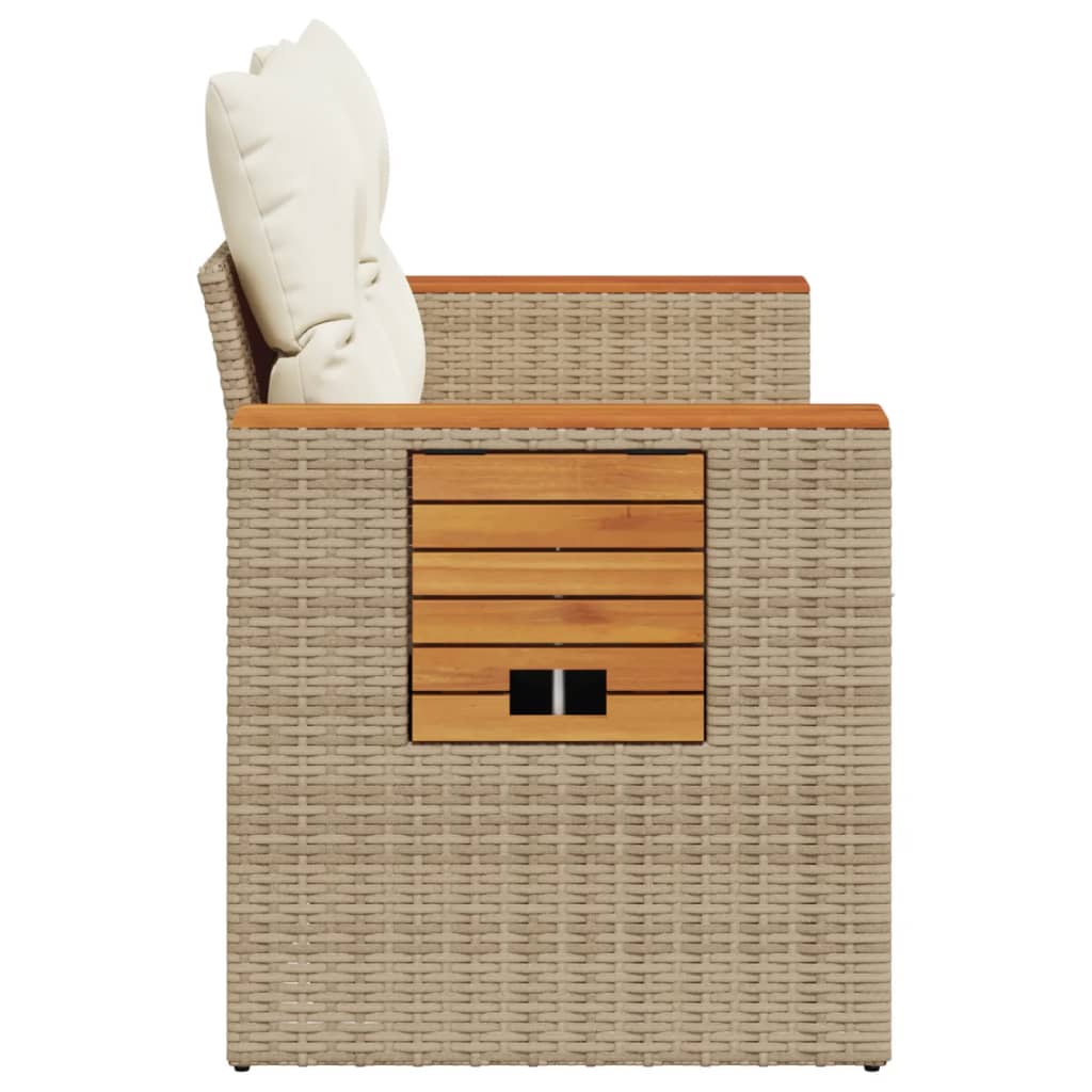 Divano da Giardino con Cuscini a 2 Posti Beige in Polyrattan - homemem39