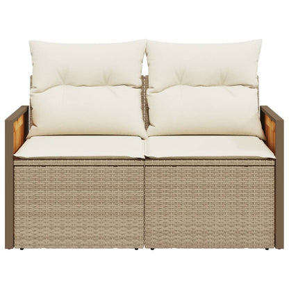 Divano da Giardino con Cuscini a 2 Posti Beige in Polyrattan - homemem39