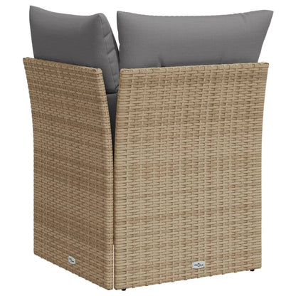 Divano Angolare da Giardino con Cuscini Beige in Polyrattan - homemem39