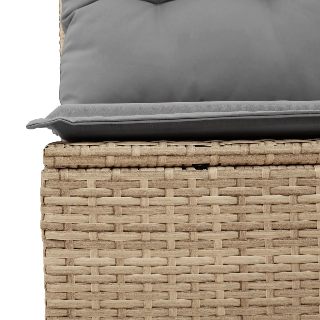 Divano Angolare da Giardino con Cuscini Beige in Polyrattan - homemem39