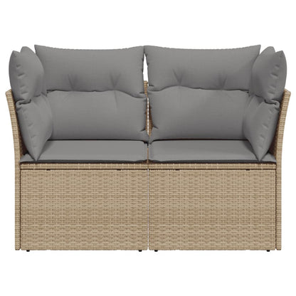 Divano da Giardino con Cuscini a 2 Posti Beige in Polyrattan - homemem39