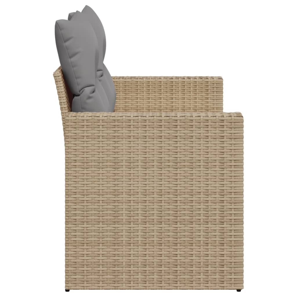 Divano da Giardino con Cuscini a 2 Posti Beige in Polyrattan - homemem39