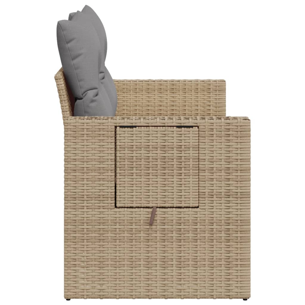 Divano da Giardino con Cuscini a 2 Posti Beige in Polyrattan - homemem39