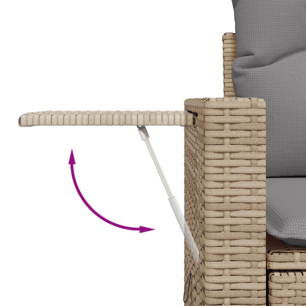 Divano da Giardino con Cuscini a 2 Posti Beige in Polyrattan - homemem39