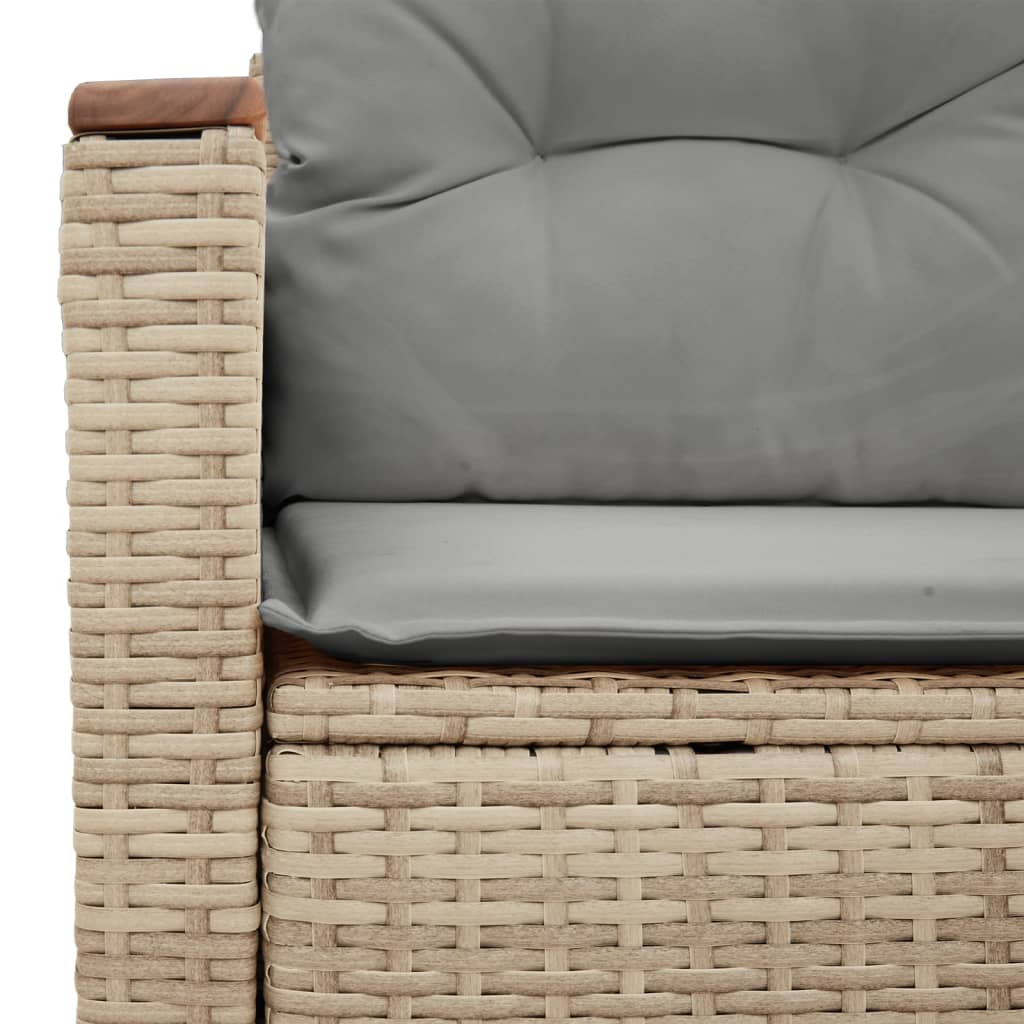 Divano da Giardino con Cuscini a 2 Posti Beige in Polyrattan - homemem39