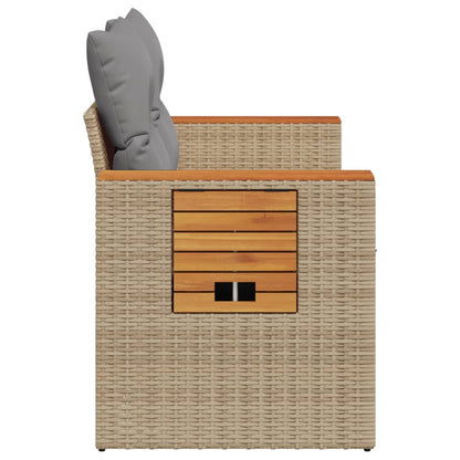 Divano da Giardino con Cuscini a 2 Posti Beige in Polyrattan - homemem39