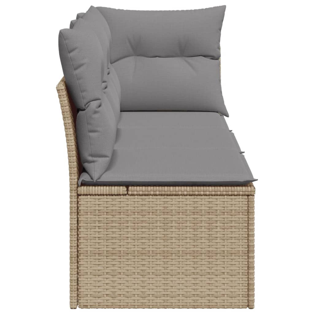 Divano da Giardino con Cuscini a 3 Posti Beige in Polyrattan - homemem39