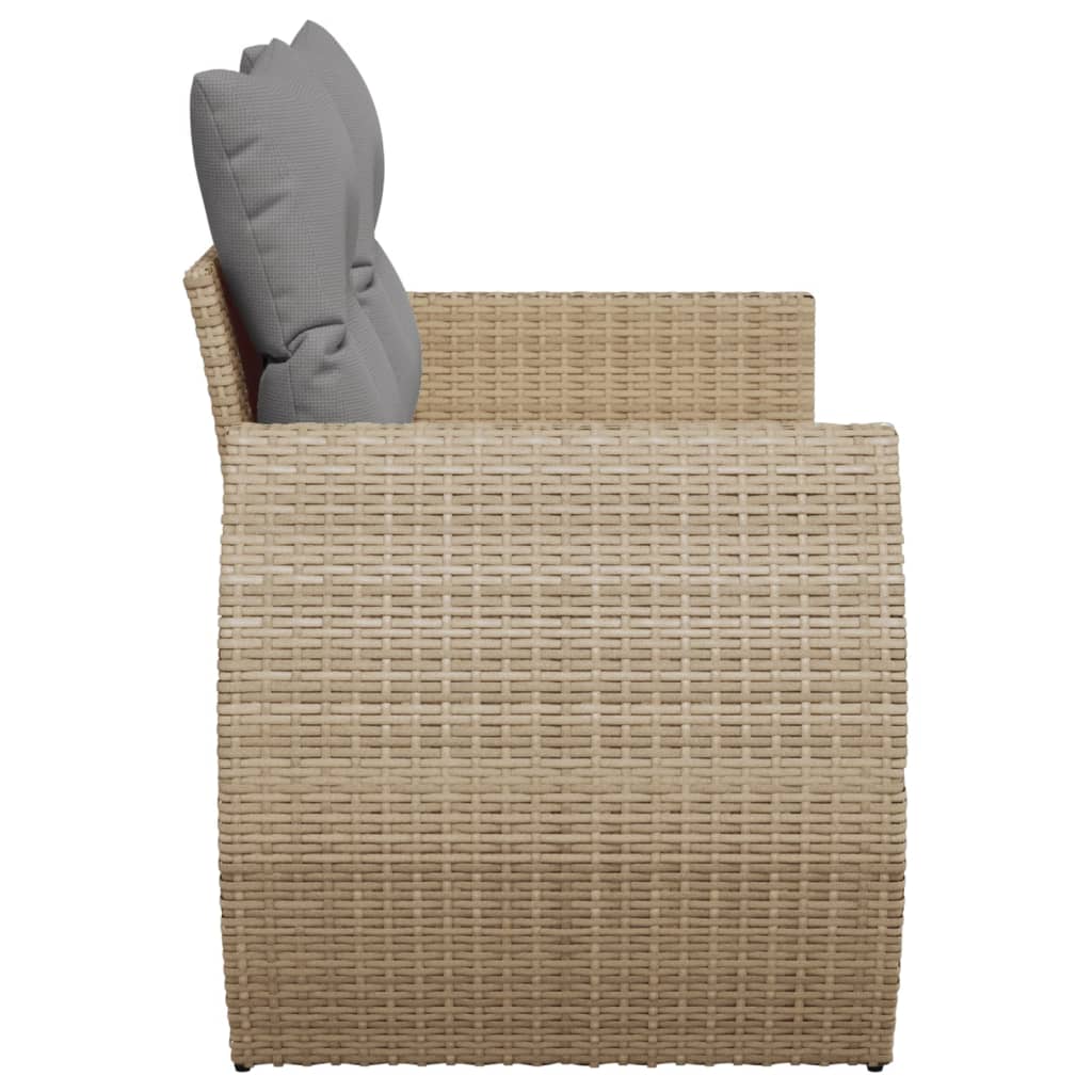 Divano da Giardino con Cuscini a 2 Posti Beige in Polyrattan - homemem39