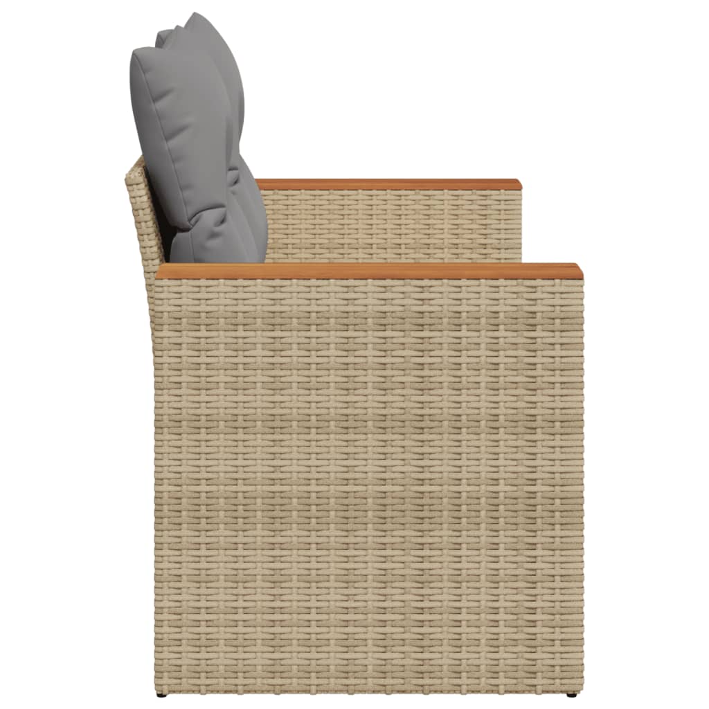 Divano da Giardino con Cuscini a 2 Posti Beige in Polyrattan - homemem39