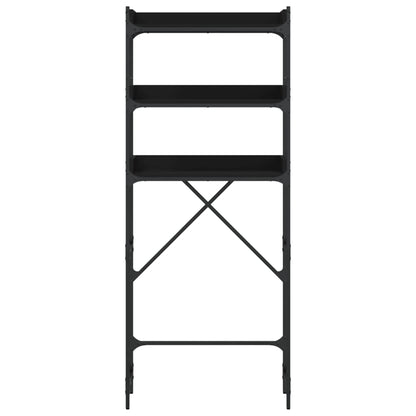 Scaffale per Lavatrice Nero 67x25x163 cm in Legno Multistrato - homemem39