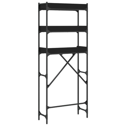 Scaffale per Lavatrice Nero 67x25x163 cm in Legno Multistrato - homemem39