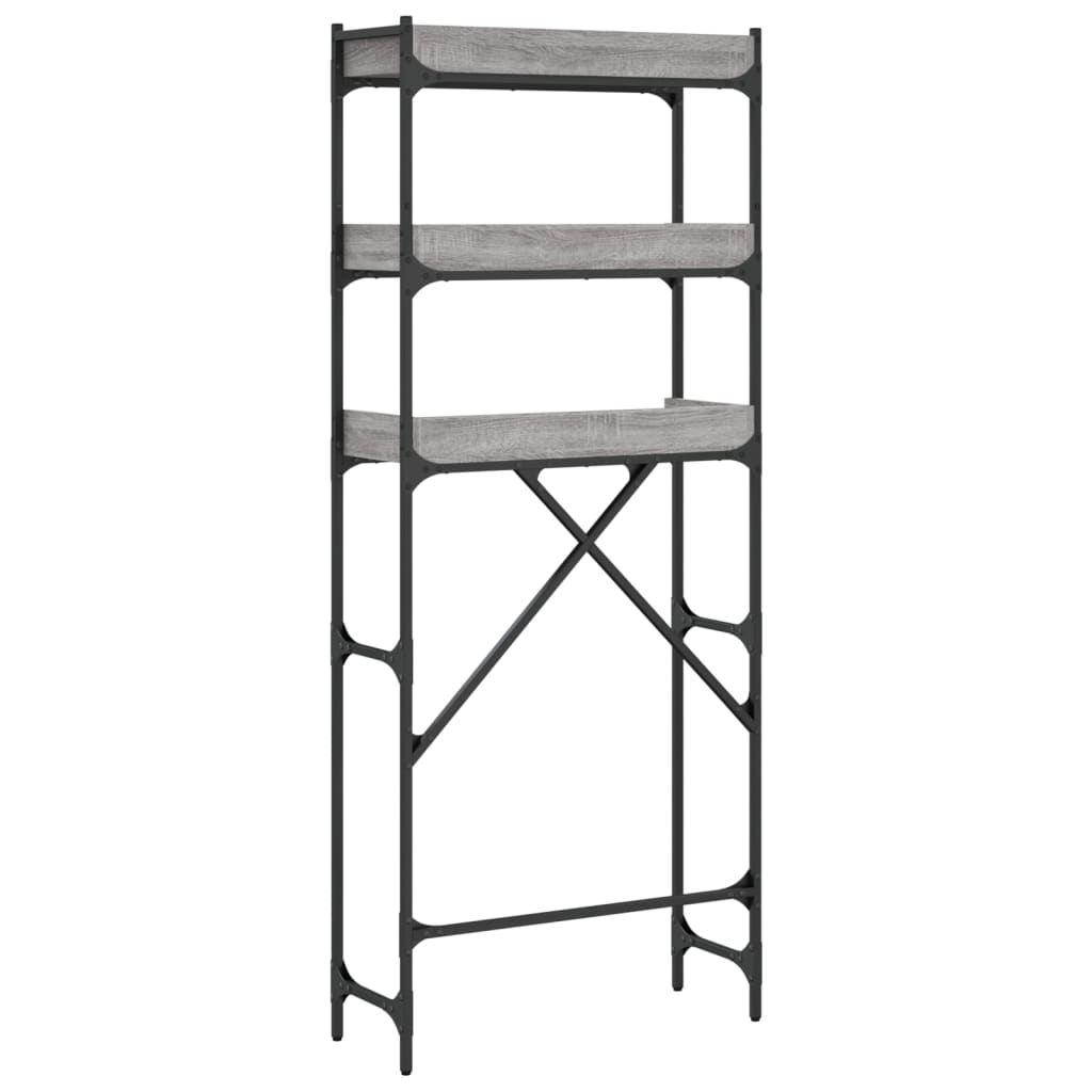 Scaffale per Lavatrice Grigio Sonoma 67x25x163 cm Multistrato - homemem39