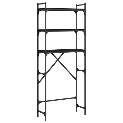 Scaffale per Lavatrice Nero 67x25x163 cm in Legno Multistrato - homemem39