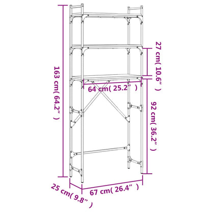 Scaffale per Lavatrice Rovere Sonoma 67x25x163 cm Multistrato - homemem39