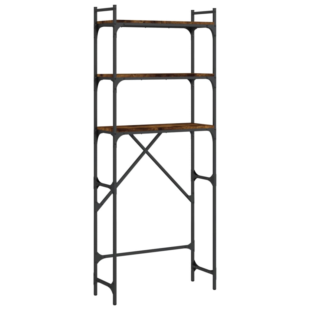 Scaffale per Lavatrice Rovere Fumo 67x25x163 cm Multistrato - homemem39