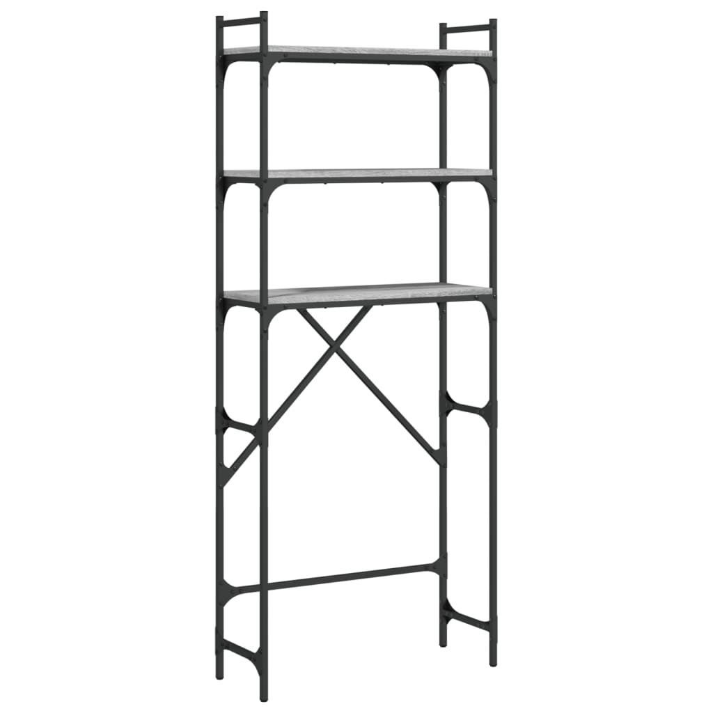 Scaffale per Lavatrice Grigio Sonoma 67x25x163 cm Multistrato - homemem39