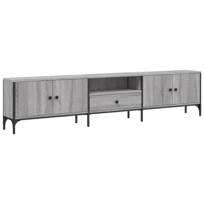 Mobile TV Cassetto Grigio Sonoma 200x25x44 cm Legno Multistrato - homemem39