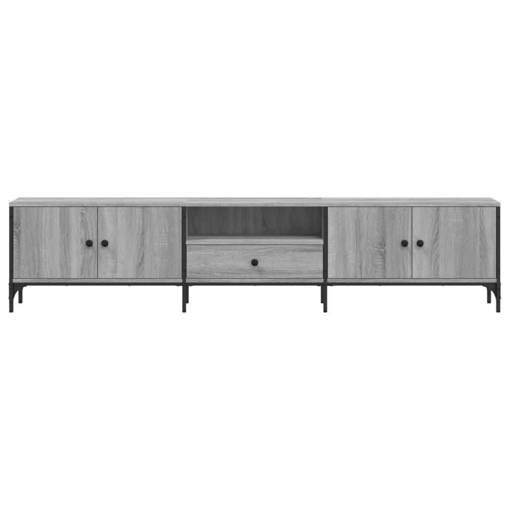 Mobile TV Cassetto Grigio Sonoma 200x25x44 cm Legno Multistrato - homemem39