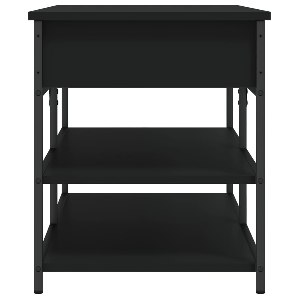 Panca Porta Scarpe Nera 100x42,5x50 cm in Legno Multistrato - homemem39