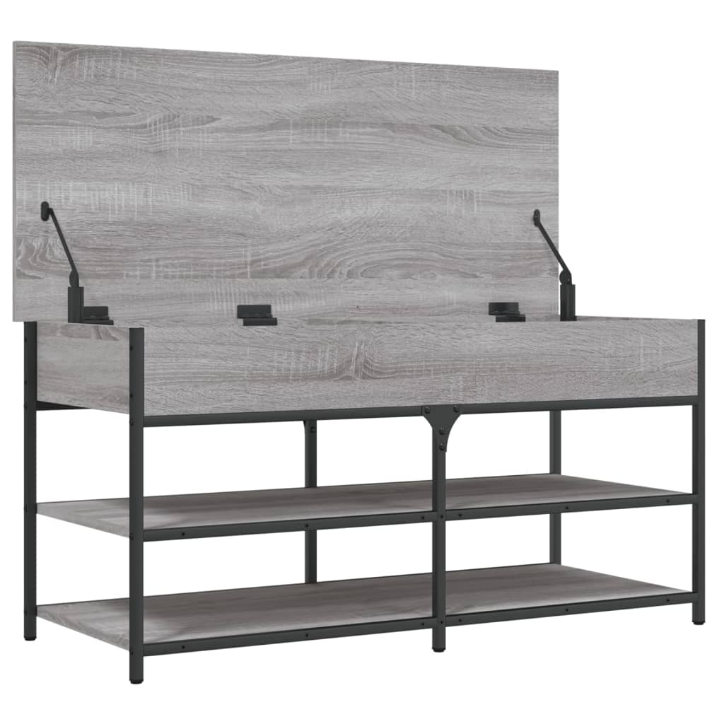 Panca Porta Scarpe Grigio Sonoma 100x42,5x50 Legno Multistrato - homemem39