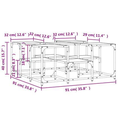 Tavolino da Salotto Rovere Fumo 91x91x40cm in Legno Multistrato - homemem39