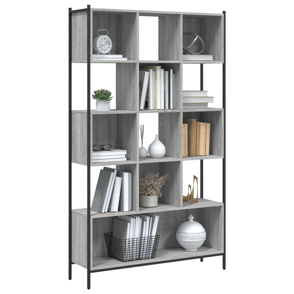 Libreria Grigio Sonoma 102x28x172 cm in Legno Multistrato - homemem39