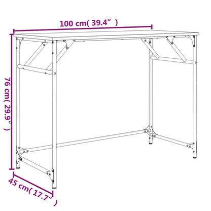 Scrivania Nera 100x45x76cm Legno e Acciaio Verniciato a Polvere - homemem39