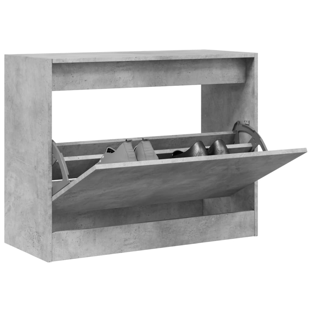 Scarpiera Grigio Cemento 80x34x63 cm in Legno Multistrato - homemem39