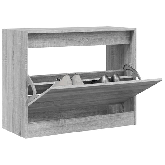 Scarpiera Grigio Sonoma 80x34x63 cm in Legno Multistrato - homemem39