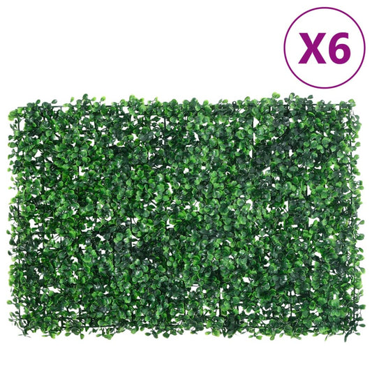  vidaXL Recinzione Foglie Arbusti Artificiali 6 pz Verde 40x60 cm - homemem39